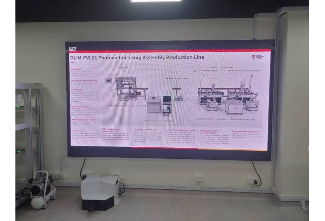 Dolang group Photovoltaic Light Personalized Customization Production Line displayed at Singapore NTU Nanyang Technological University Public Day.