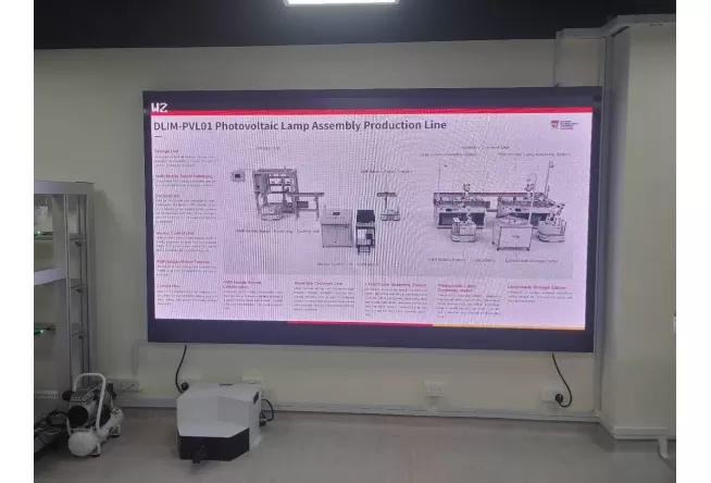 Dolang group Photovoltaic Light Personalized Customization Production Line displayed at Singapore NTU Nanyang Technological University Public Day.